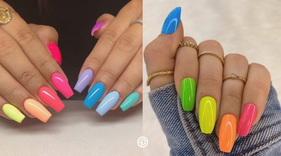 nail art mélange de couleurs